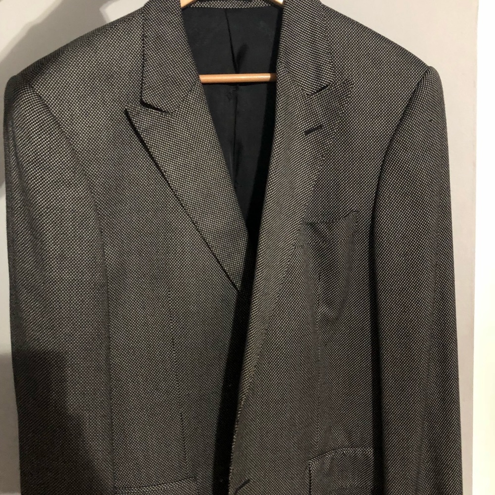 Versace coat blue black white